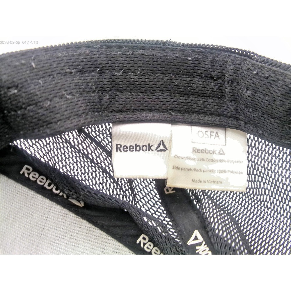 Reebok RBH3100001 Black Trucker Hat Snapback Mesh Back Ripstop OSFA - Picture 2 of 3